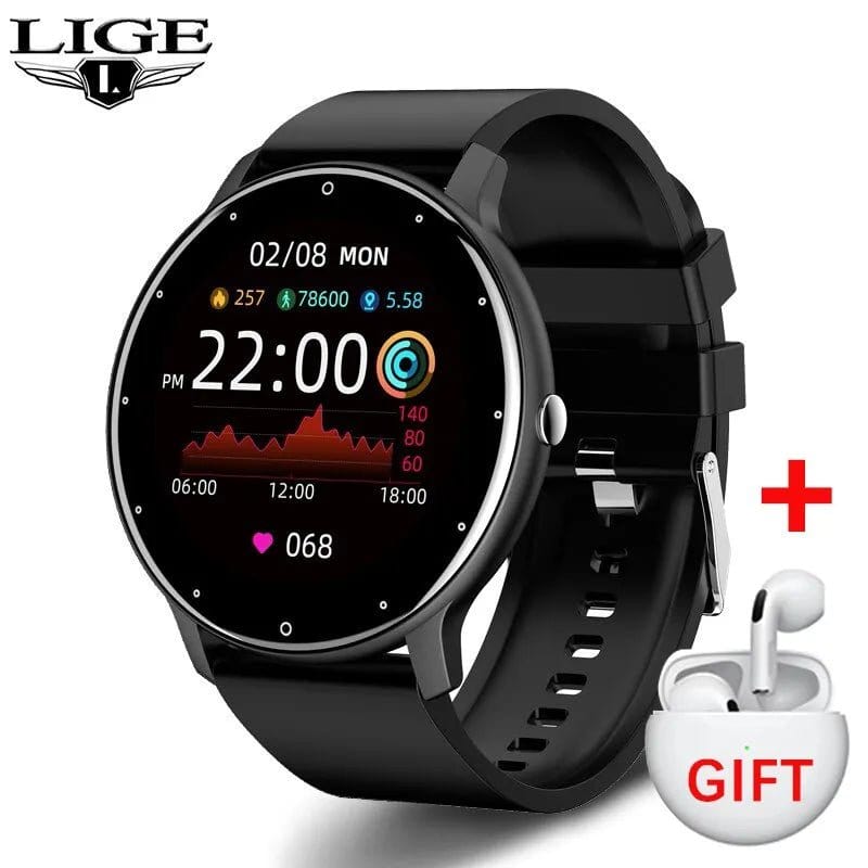 ÆLECTRONIX Black LIGE Smart Watch + Headphones