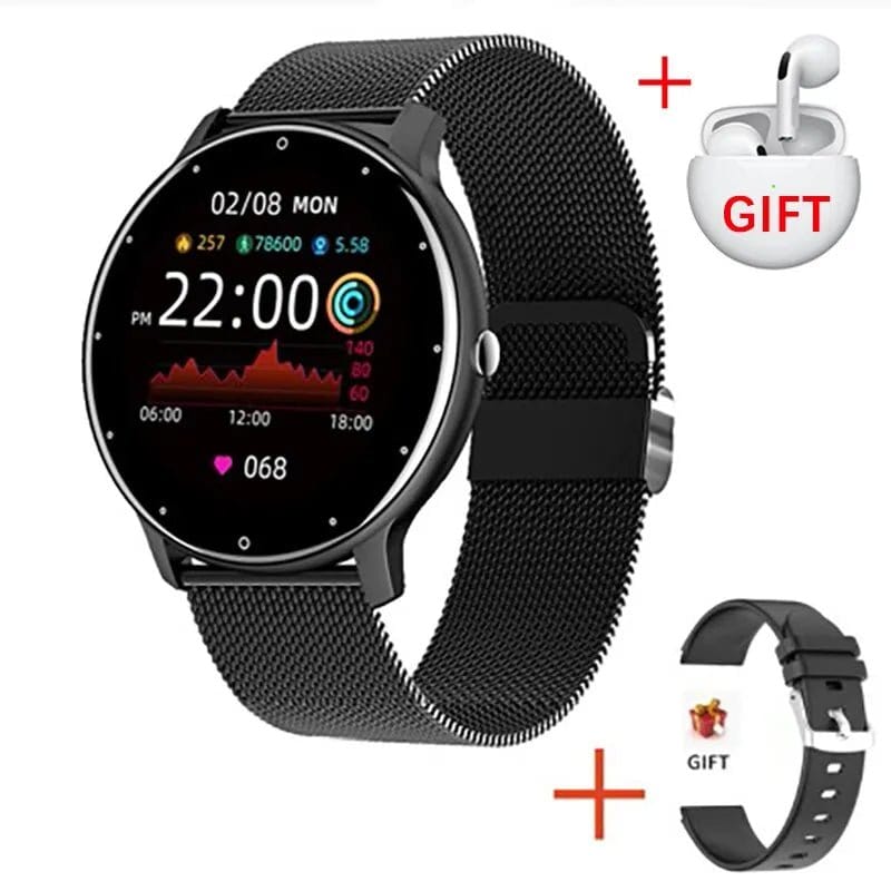 ÆLECTRONIX Black Mesh Belt LIGE Smart Watch + Headphones