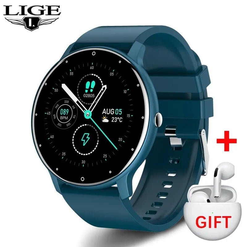 ÆLECTRONIX Blue LIGE Smart Watch + Headphones