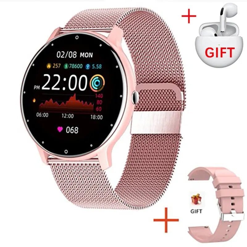 ÆLECTRONIX Pink Mesh Belt LIGE Smart Watch + Headphones
