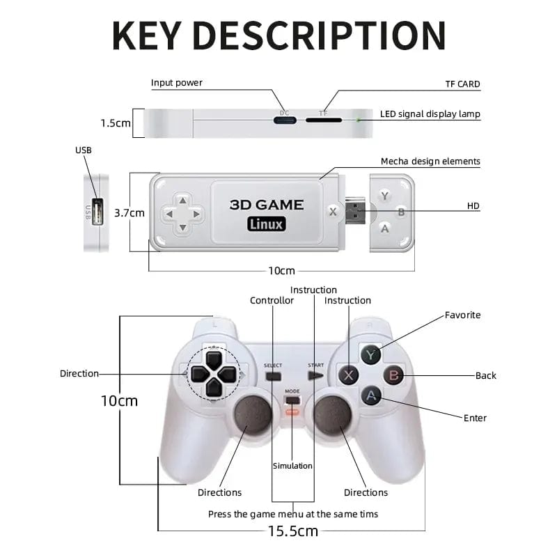 ÆLECTRONIX Retro Wireless Game TV Stick with 10000 Games