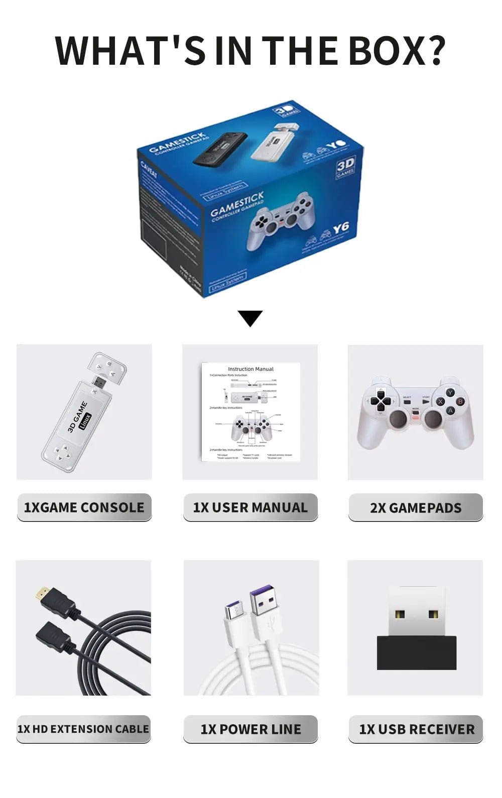 ÆLECTRONIX Retro Wireless Game TV Stick with 10000 Games