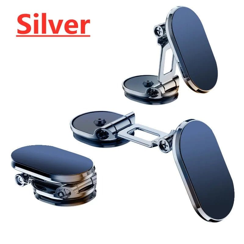 ÆLECTRONIX Silver Rotatable Magnetic Car Smartphone Holder
