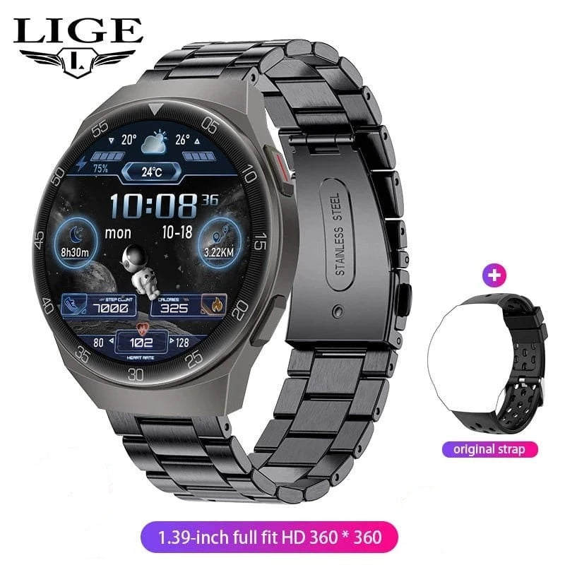 ÆLECTRONIX Steel Black LIGE Fashion Smart Watch Waterproof