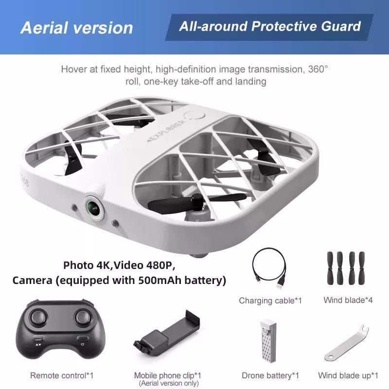 ÆLECTRONIX 4K 1Battery White CONUSEA H107 Mini Drone 8K/4K Quadcopter with Camera
