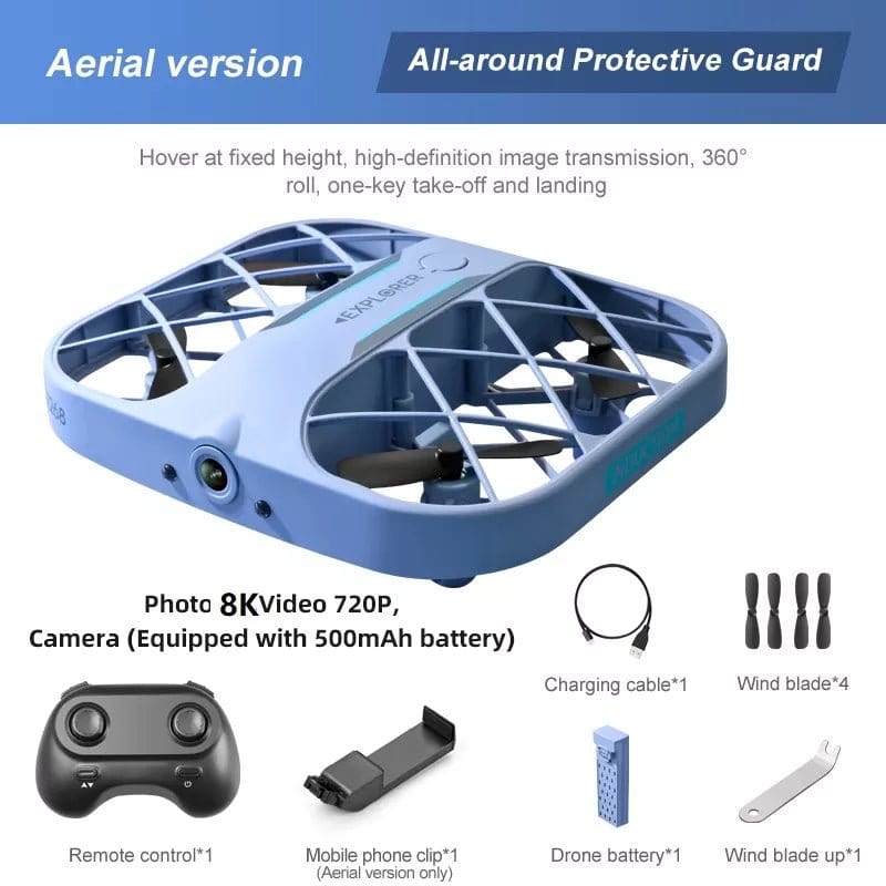 ÆLECTRONIX 8K 1Battery Blue CONUSEA H107 Mini Drone 8K/4K Quadcopter with Camera