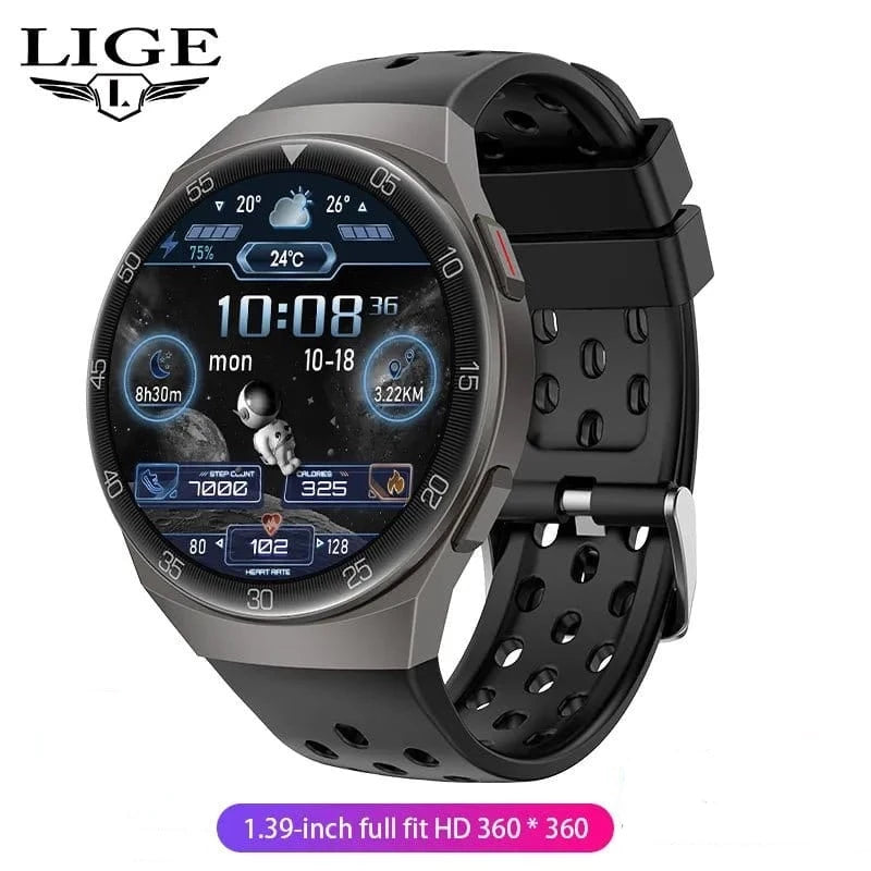 ÆLECTRONIX Black LIGE Fashion Smart Watch Waterproof