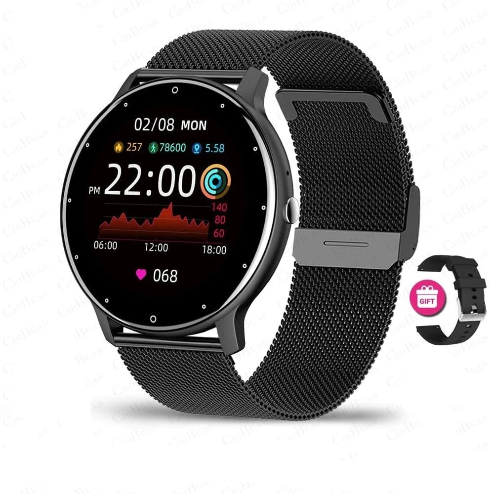 ÆLECTRONIX Black Mesh Belt / Bluetooth Call Smart Watch AMOLED Display