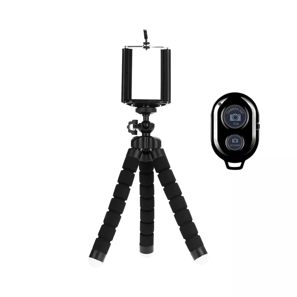 ÆLECTRONIX Black Tripod Holder For Smartphones Bluetooth