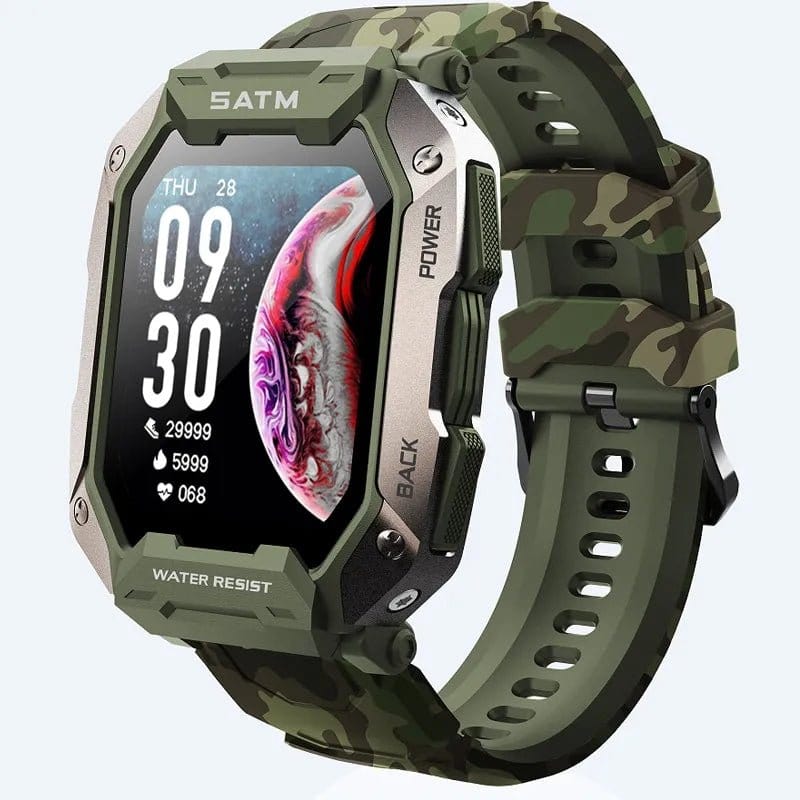 ÆLECTRONIX Camouflage Green LIGE Bluetooth Smart Watch