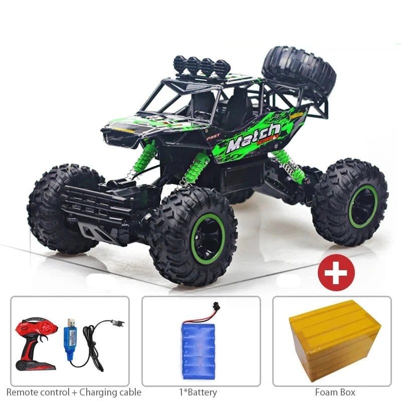 ÆLECTRONIX Green 1B Plastic 1:12/1:16 4WD RC Car With Led Lights