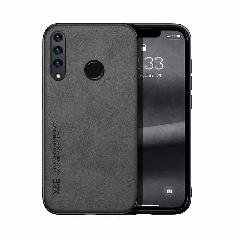 ÆLECTRONIX Huawei P30 / Dark Gray Leather Magnetic Case For Huawei P30