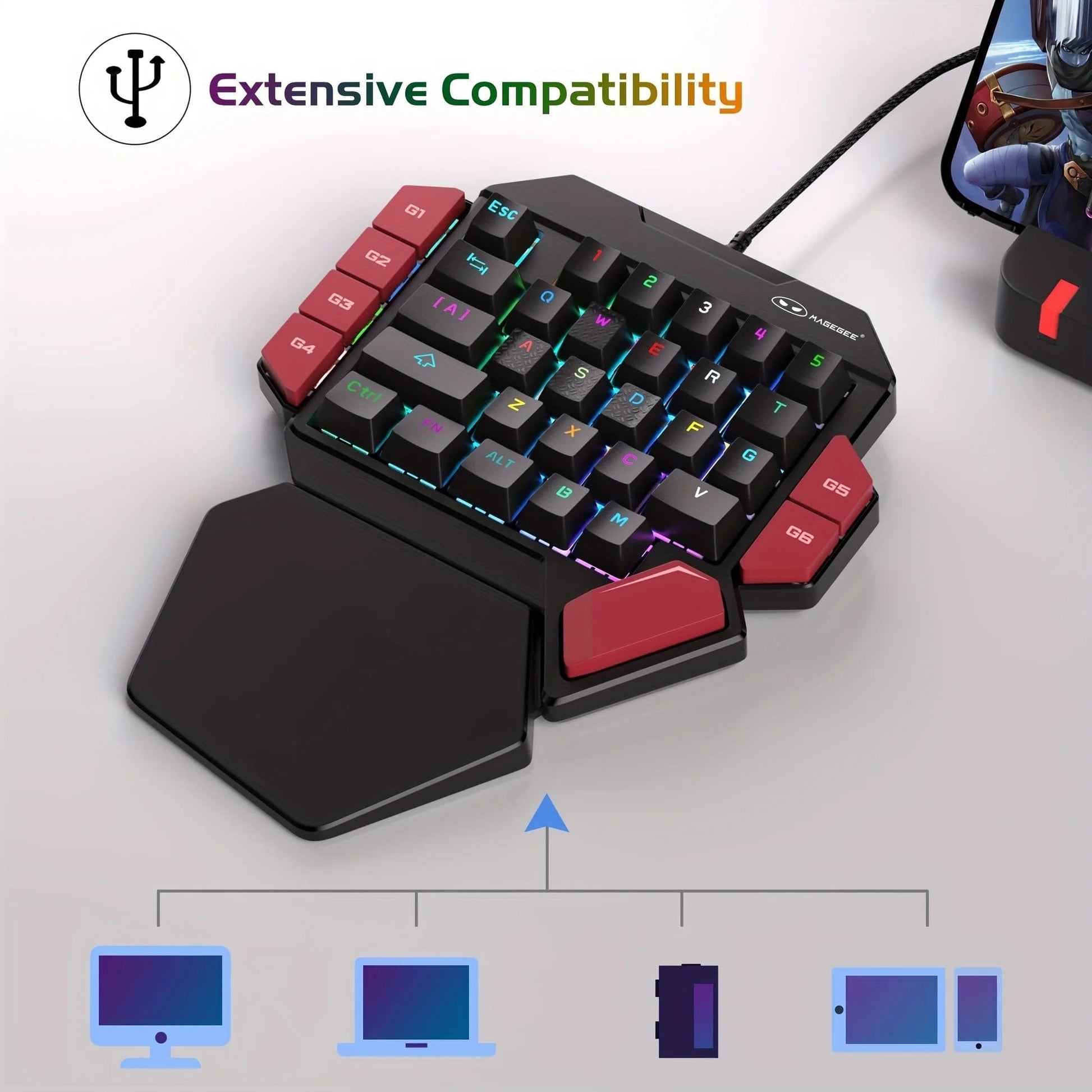 ÆLECTRONIX MAGEGEE One Handed Gaming Keyboard