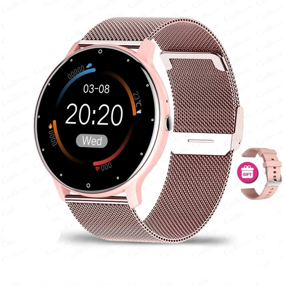 ÆLECTRONIX Pink Mesh Belt / Bluetooth Call Smart Watch AMOLED Display