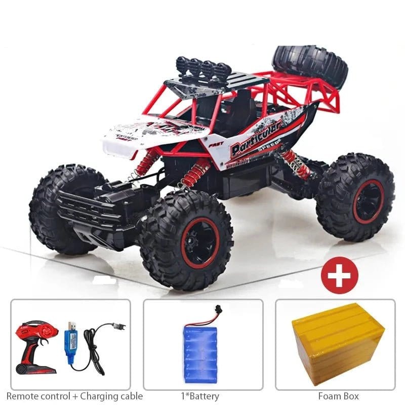 ÆLECTRONIX Red 1B Plastic 1:12/1:16 4WD RC Car With Led Lights
