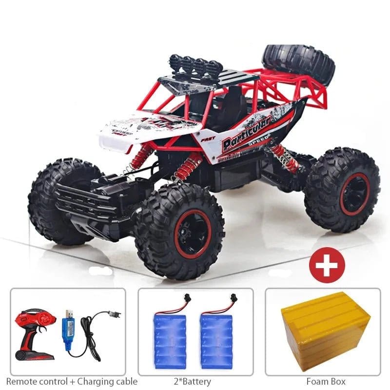 ÆLECTRONIX Red 2B Plastic 1:12/1:16 4WD RC Car With Led Lights