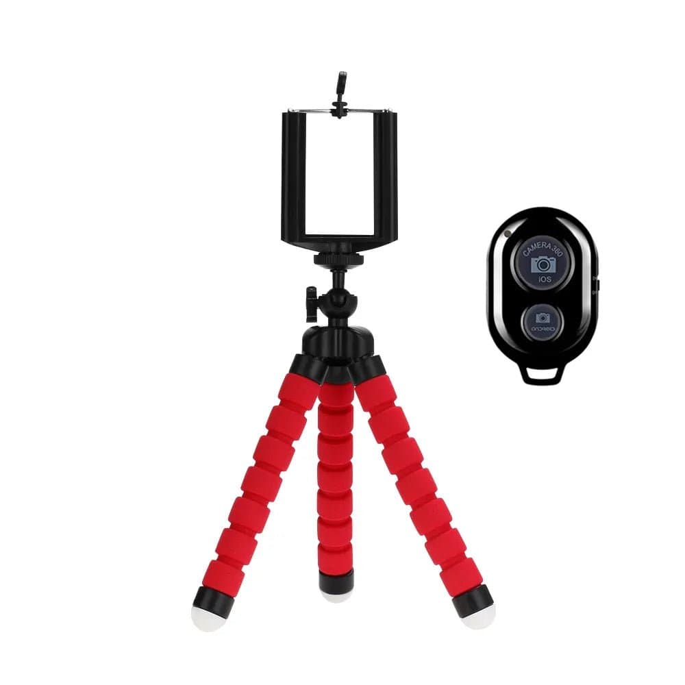ÆLECTRONIX Red Tripod Holder For Smartphones Bluetooth