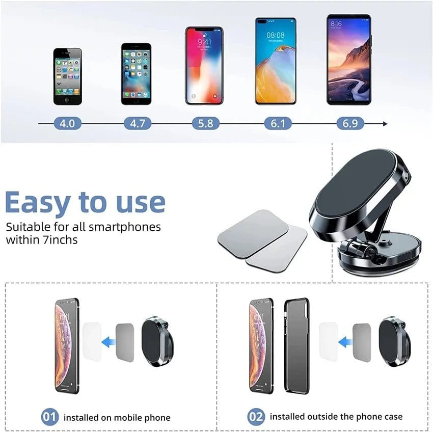 ÆLECTRONIX Rotatable Magnetic Car Smartphone Holder