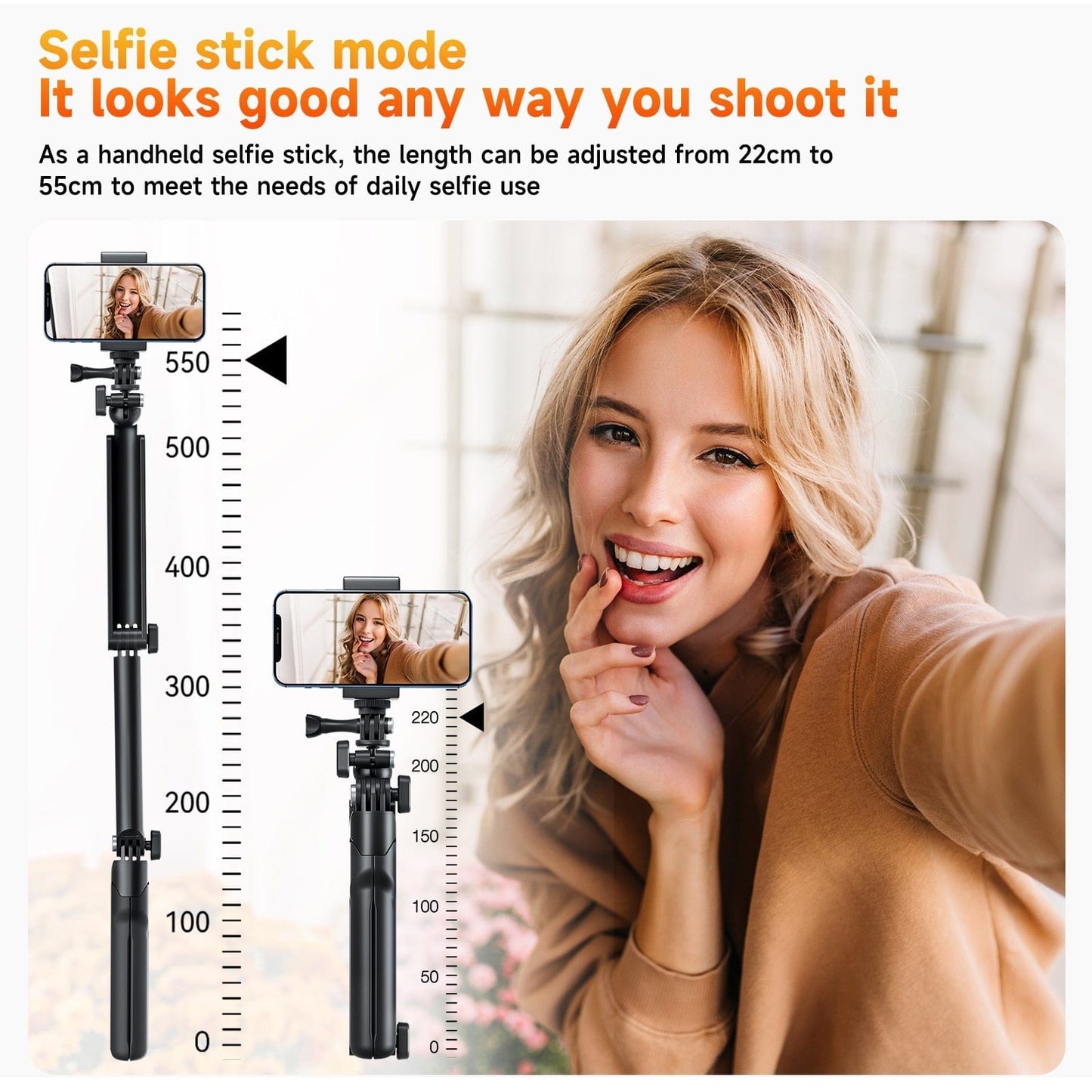 ÆLECTRONIX Selfie Stick with Tripod Hand